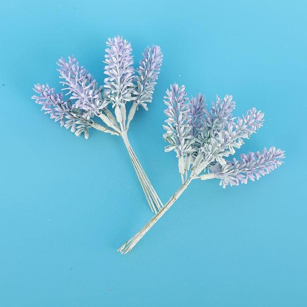 

6pcs mini lavender flowers artificial plastic flowers handmade for diy scrapbook home wedding christmas decoration