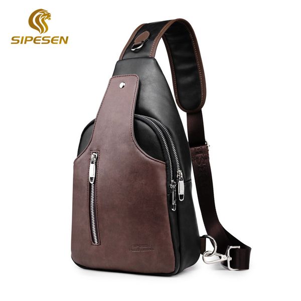 

men's crossbody bag slim chest bag pu leather wild casual shoulder lightweight convenient men's shoulder