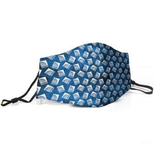 

women men face mask dust mask muffle united airlines blue logo printed with adjustable ear hook mask, Silver