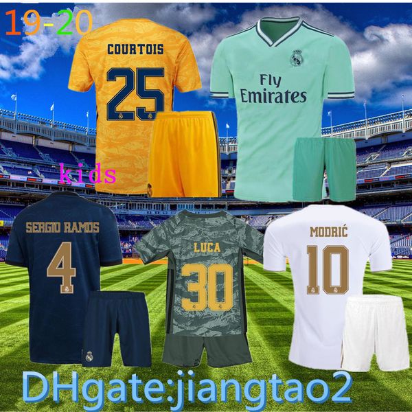 

19 20 real madrid asensio #20 soccer jerseys kids kit 2019 2020 bale #11 asensio #20 modric hazard #7 bale isco football shirts, Black