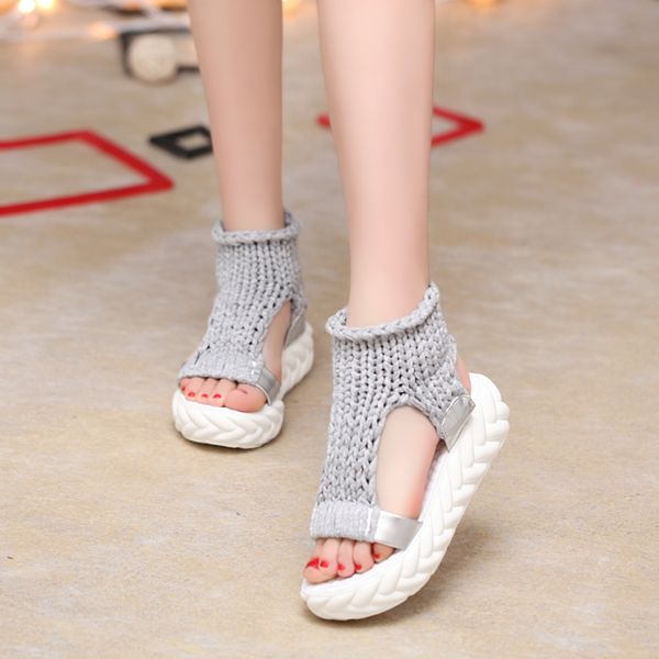 

shoes women sandals 2020 summer shoes sandals on the platform flip flops gladiator bottom women footwear heeled 44, Black
