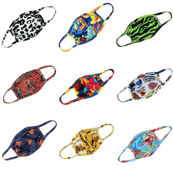 

fashion cotton face masks pm2.5 mouth mask reusable fabric mask with 2 filters zipper designer printed mask #854, Black