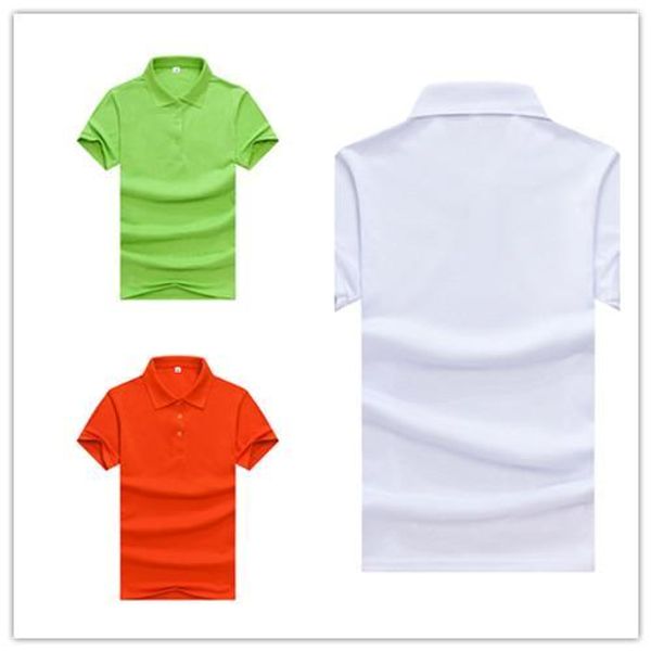 

men polo or women long shirt classic silk fiber short sleeve uniform t-shirt tde-161, Black