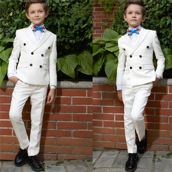 

boy suit fashion handsome two piece harringbone suit jacket pants boy graduation ceremony pants wedding prom party tuxedos suits custom, Black