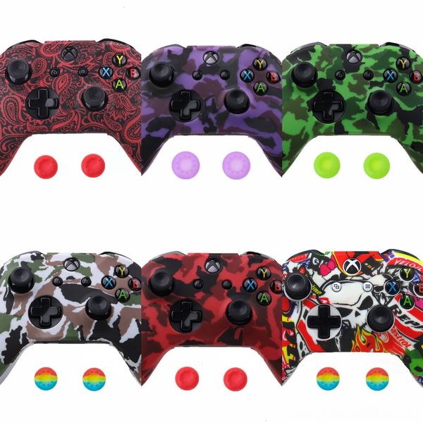 

njiz6 new 18 цветов для кожи один контроллер силиконовый чехол xbox + аналоговый thumb стик box cap для x тисках one 1 x s джойстиков