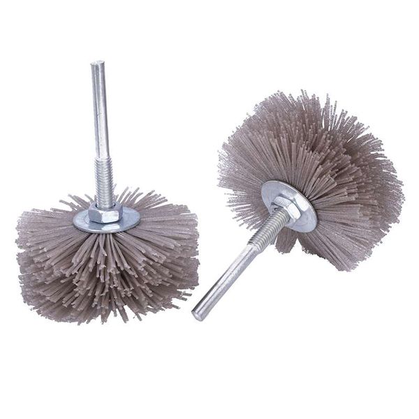 

4 pieces(p120 p180 p240 p320) 85 x 35 x 6mm drill abrasive wire grinding wheel nylon bristle polishing brush for wood furniture