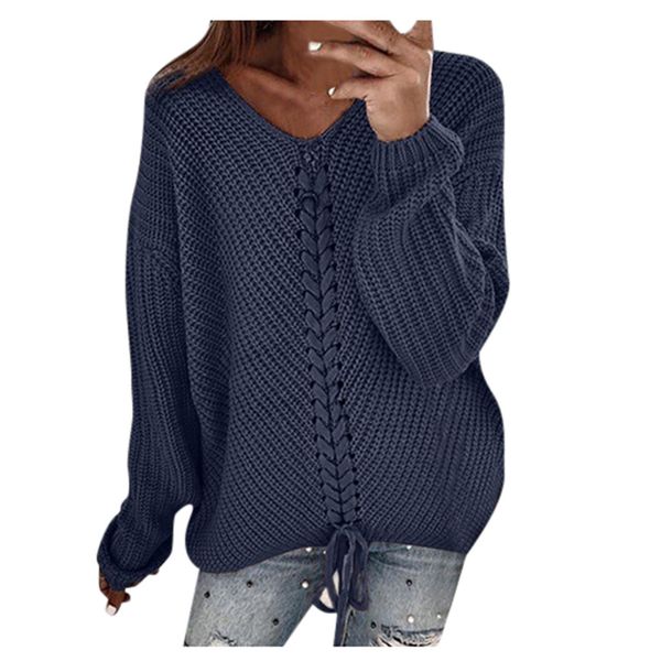 

womens lady v-neck sweater casual solid loose long sleeve slim fit pullover pull femme nouveaute 2019 winter clothes women, White;black