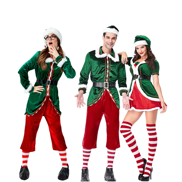 

christmas santa claus cosplay costume carnival fun at your xmas party elf festival couple fancy dress, Silver