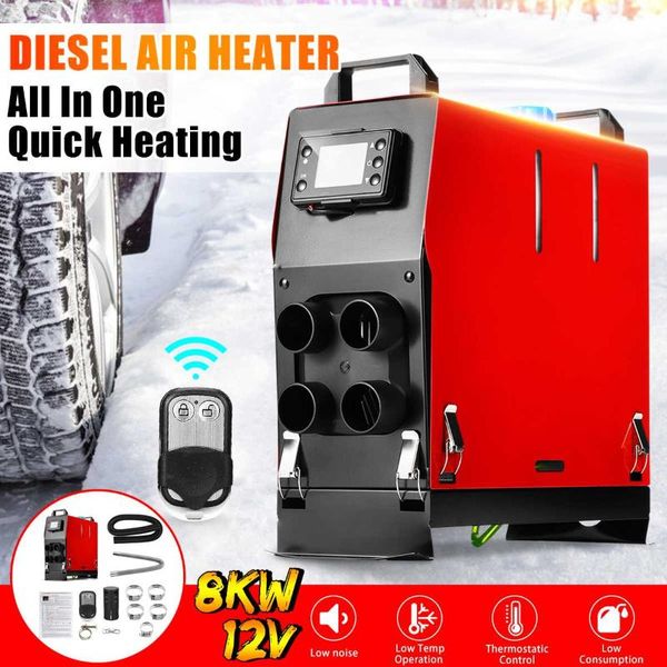 

all in one 8kw air diesel heater 12v 4-hole car heater for truck motor-home caravan boat bus + lcd switch monitor remote control