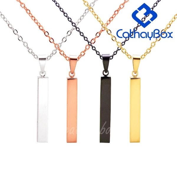 

50pc lot gold ro e gold ilver tone tainle teel olid blank bar charm pendant for buyer own engraving c18122801
