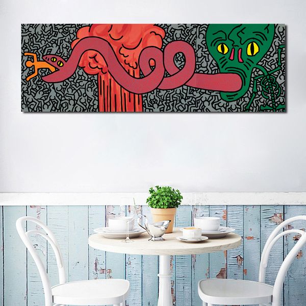 

keither harinying heaven and hell wallpaper minimalist art canvas poster painting oil wall picture print home bedroom decoration