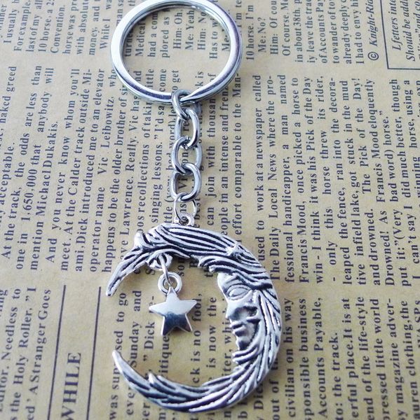 

alloy moon stars key pendant buckle ancient silver ornaments parts, Slivery;golden