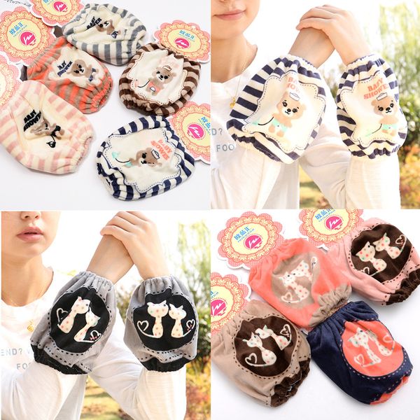 

korean-style bear cat fashion cute cartoon cotton nursing cuff short women's office cleaning antifouling sleeves short in coltsf