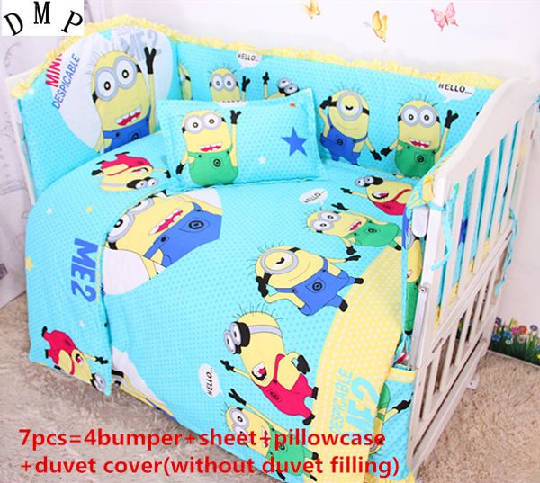 

discount 6/7pcs baby crib bedding set cot cot bedding set 100% cotton bed linen baby bedclothes ,120*60/120*70cm
