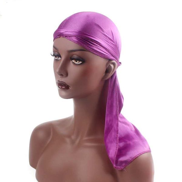 

wholesale satin durags bandana turban wigs men silky durag headwear headband pirate hat hair accessories, Black;brown