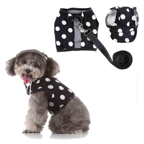 

dog harness pet dog cat leashes black and white point reflective chest strap suit for puppy dog hat chest strap reflective strap
