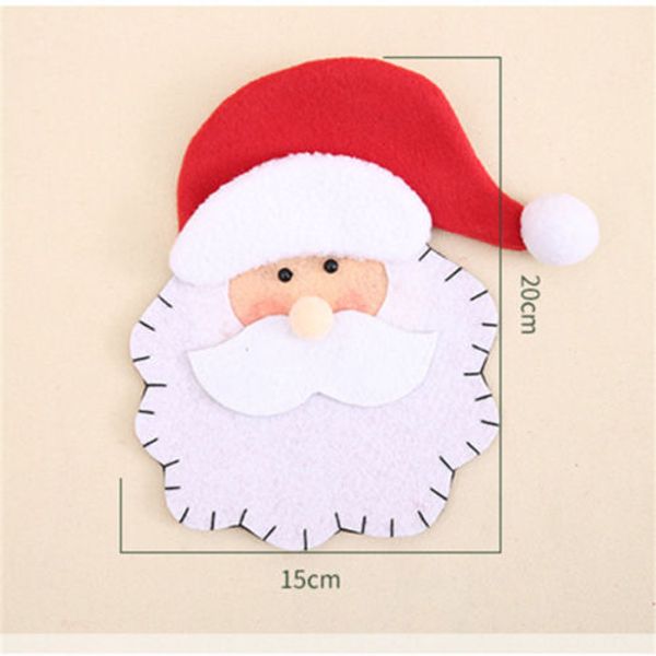 

Christmas Santa Claus Tableware Silverware Suit Bag Dinner Setting Decor