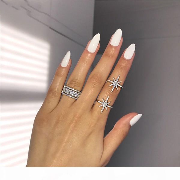 

choucong victoria wieck luxury jewelry 925 sterling silver star pave white sapphire cz diamond eternity women wedding bridal ring set gift, Slivery;golden