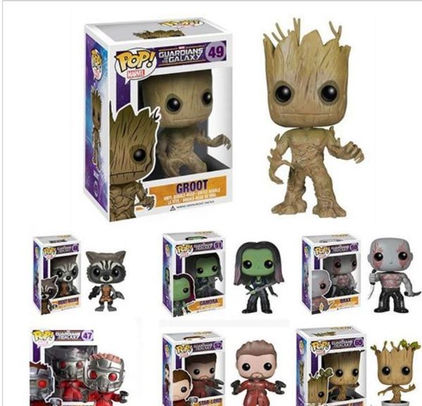 

1pcs funko pop guardians of the galaxy toys figure doll dancing groot marvel bobble head mask star lord rocket raccoon gamora drax