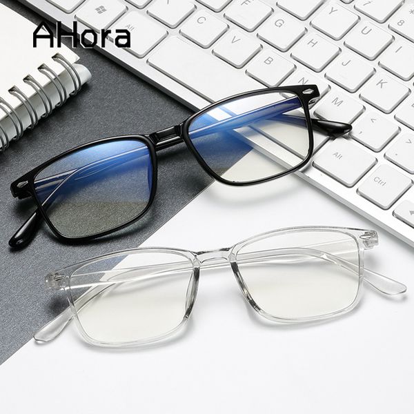 

ahora 2020 ultralight tr90 optical myopia glasses frame men women simple square finished myopia glasses spectacle frames 0 to -4, Black