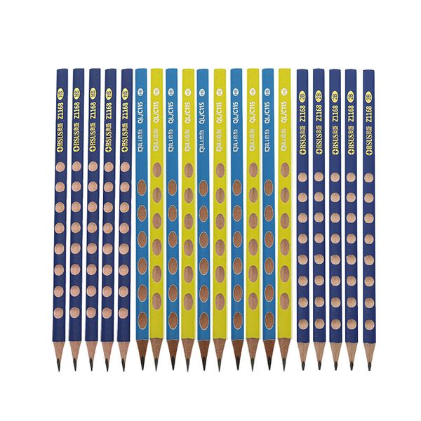 

10 triangle hb / 2b wooden pencil with hole children creative pencil gift school office supplies stationery correction tool