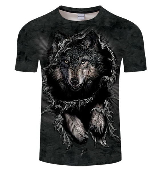 

новый стиль мода животных wolf 3d печати футболка мужчины женщины tshirt лето смешная с коротким рукавом o-образным вырезом topstee streetwe, White;black