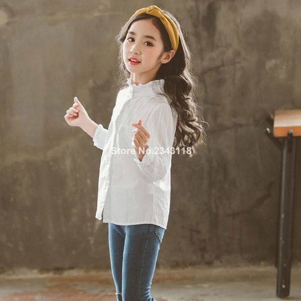 

blouse for girls solid girls white blouse full length shirts for spring autumn school clothes 6 8 10 12 14 year, White;black