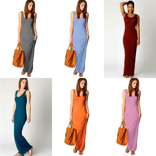 

bodycon dress fashion scoop neck sleeveless women dresses summer skinny women casual clothing color pabnelled designer #211, Black;gray