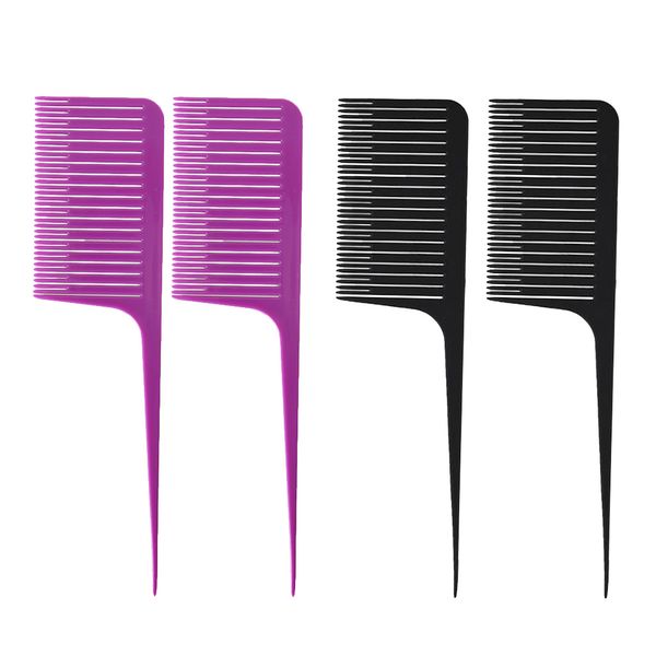

4 pcs weave highlighting foiling hair comb for hair coloring combs black, Silver