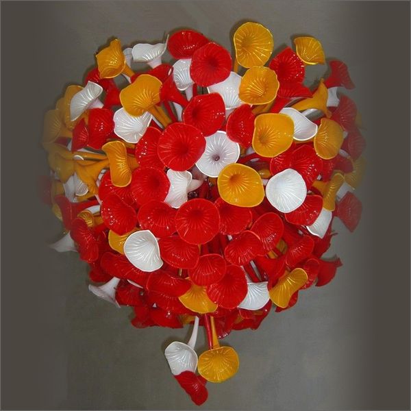 

european style mouth blown glass chandelier lightings customized colored art glass pendant lights for l lobby decor