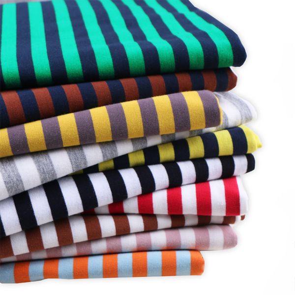 

stretch small stripe thin soft cotton lycra yarn dyed t-shirt fabric, Black;white