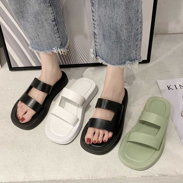 

rubber slippers shoes slipers women slides summer woman 2020 soft beach flat basic fashion rome scandals, Black