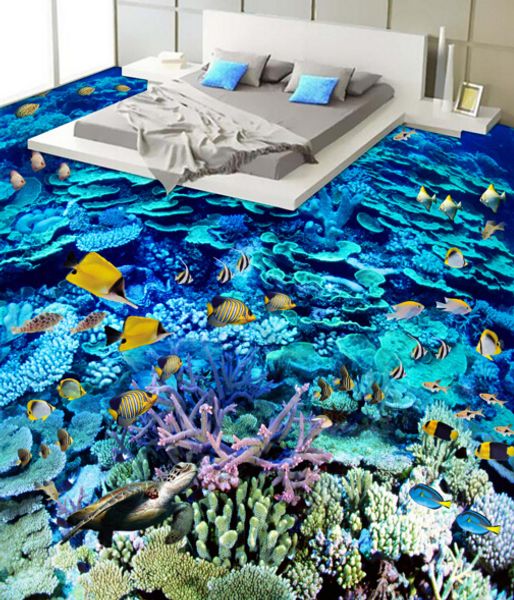 

самоклеящиеся] 3d sea bottom fish 46545 напольные обои mural wall print наклейка наклейки на стены