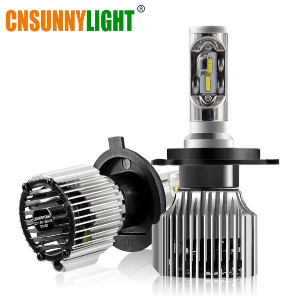 CNSUNNYLIGHT Auto-LED-Scheinwerferlampen, alles in einem, H7, H11, H1 880, H3 9005, 9006, 9012, 5202, 72 W, 8500 lm, H4, H13, 9007, Fernlicht, Abblendlicht