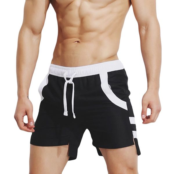 

swim shorts mens breathable swim trunks pants swimwear shorts slim wear printing short de bain homme 5.15, White;black