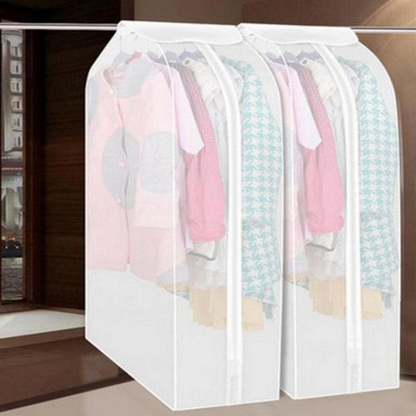 

transparent storage bags clothes cover protector suit coat dust cover clothe storage bag family home hanging organizer