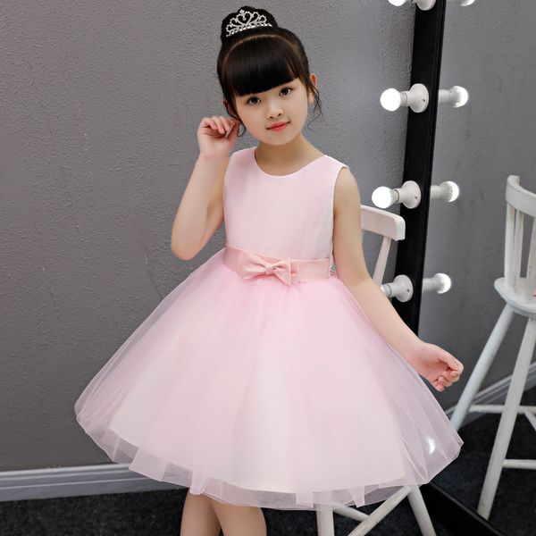 

tick tok 2020 new girls' dress children's princess wedding dress gorgeous children's piano model holding performance clothes, Red;yellow