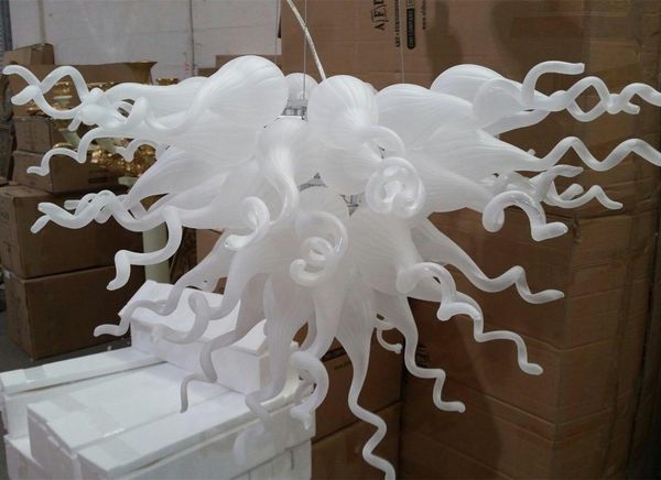 

elegant home decoration factory price white blown glass led chandelier modern art decorative american style chandelier