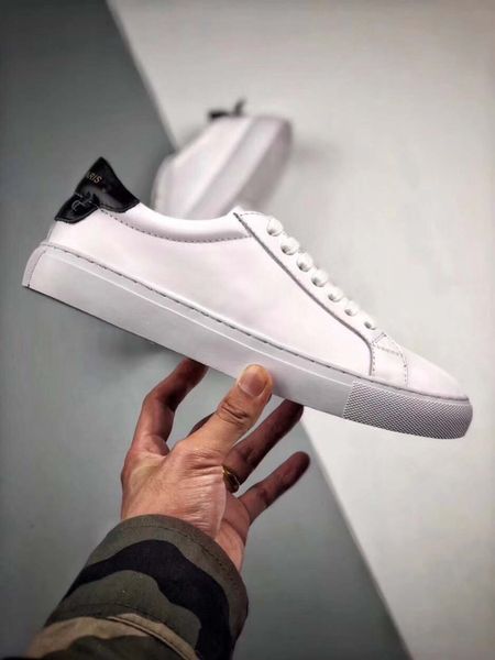 

fashion designer low mens womens casual shoes with knots on the back paris strap leather sneaker for men women t01, Black