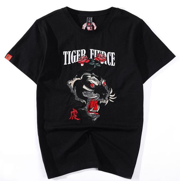 

summer designer t shirts men hip hop t shirt short sleeves fashion tiger print mens designer t shirt size m-4xl, White;black