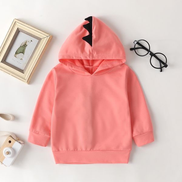 

2019 new spring autumn baby boys girls clothes cotton hooded sweatshirt children's kids 3d dinosaur sportswear infant clothing, Black