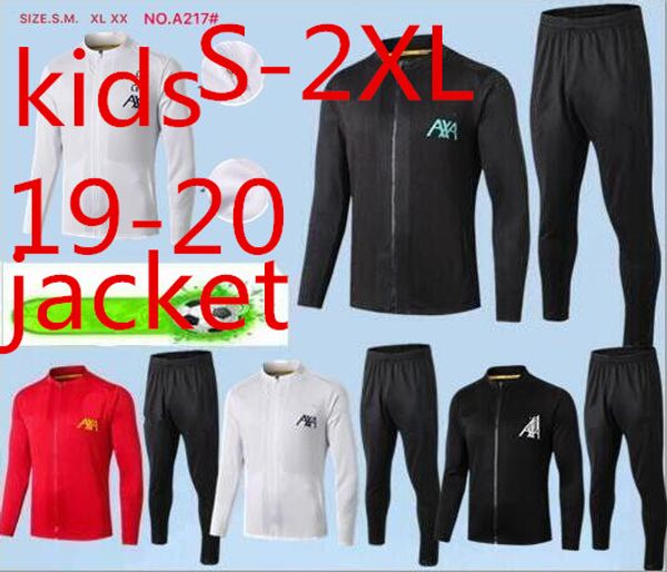 

New 2019 Adult + children soccer jacket tracksuit 19 20long sleeve Full zipper football jackets set Size S-2XL