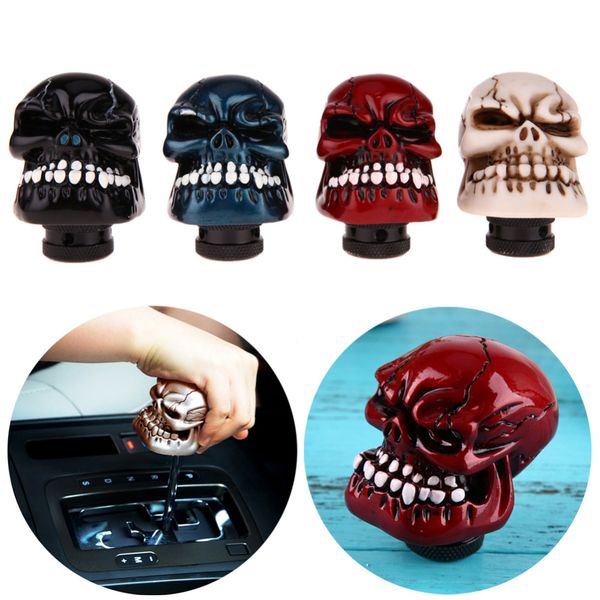 

universal car chrome skull gear stick shift knob lever
