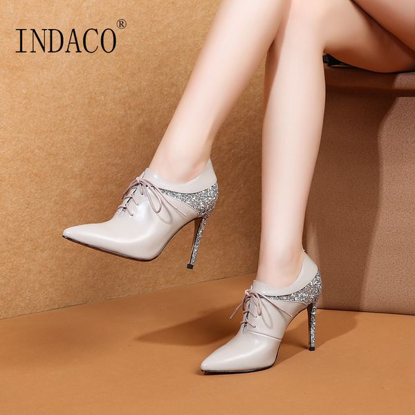 

women boots 2019 10cm glitter high heel ankle boots for women luxury, Black