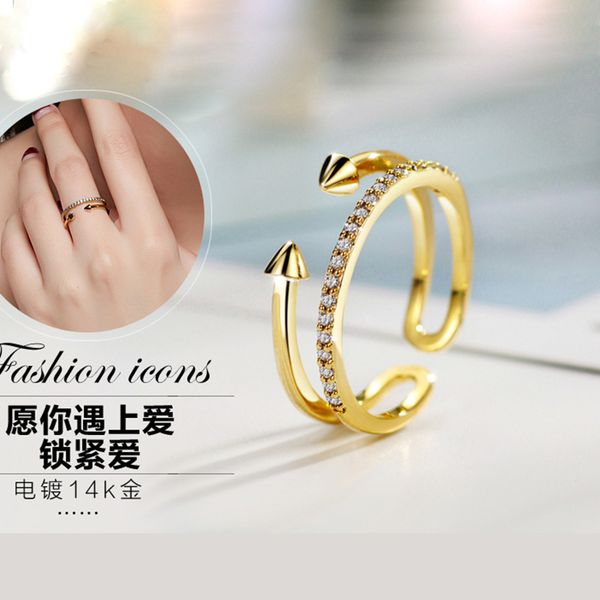 

день кольцо женщин двойник законодателем линия алмазные простое кольцо ins холодный ветер, Silver