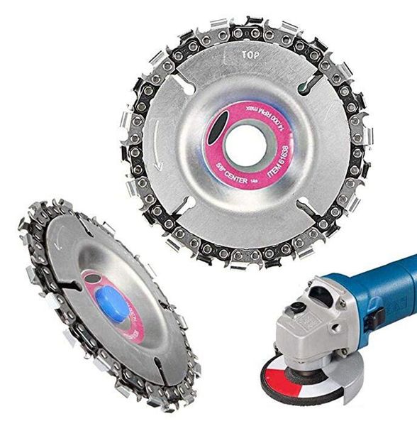 

4 inch grinder disc angle grinding chain plate wood carving disc wood cutting chain plate 22 tooth for angle grinder