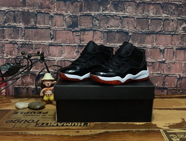 

2018 new kids 11s black red space jam bred concord gym red outdoor shoes children boy girls toddlers birthday gift
