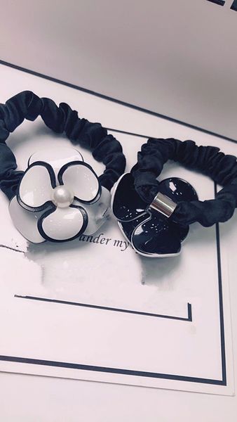 

classic 3d camellia flower pearl hair tie 3d c marks fashion hair accessories collection item acrylic hair rope party gift