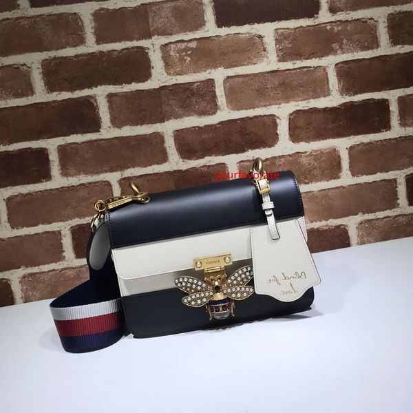 

2020 brand design letter pearl diamond butterfly insect buckle shoulder bag real cowhide leather woman 476542 bag