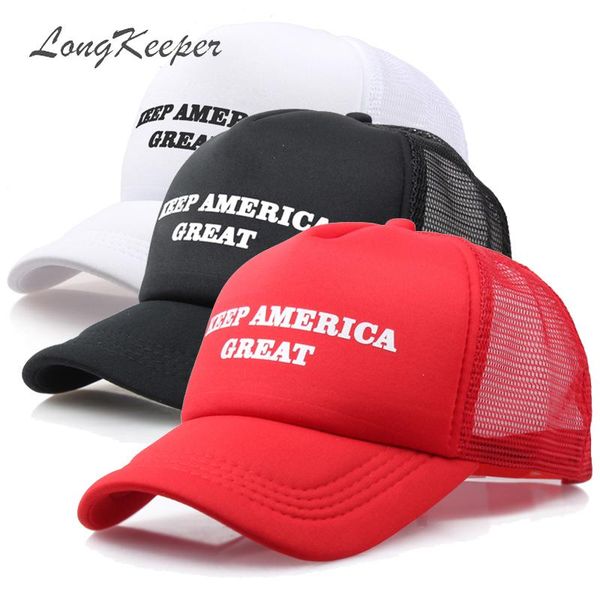 

longkeeper мужчины trump keep america great donald печать бейсболка женщина регулируемая черный белый красный snapback hat оптовая heygk, Black;white